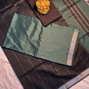 Mangalagiri Pattu Dress Materials(Raw Mango Green)