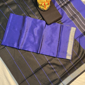 Mangalagiri Pattu Dress Materials(Royal Blue)