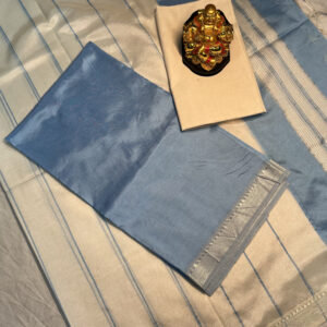 Mangalagiri Pattu Dress Materials(Sky Blue)