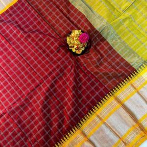 Mangalagiri Pattu Satin Big Checks Sarees
