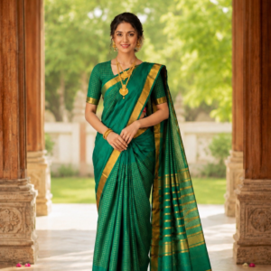 Mangalagiri Pattu Middle Checks Saree