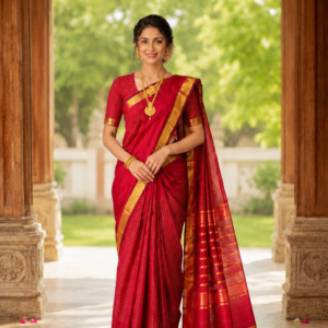 Mangalagiri Pattu Middle Checks Saree