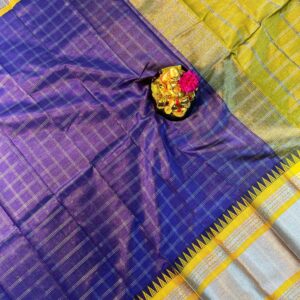 Mangalagiri Pattu Satin Big Checks Sarees