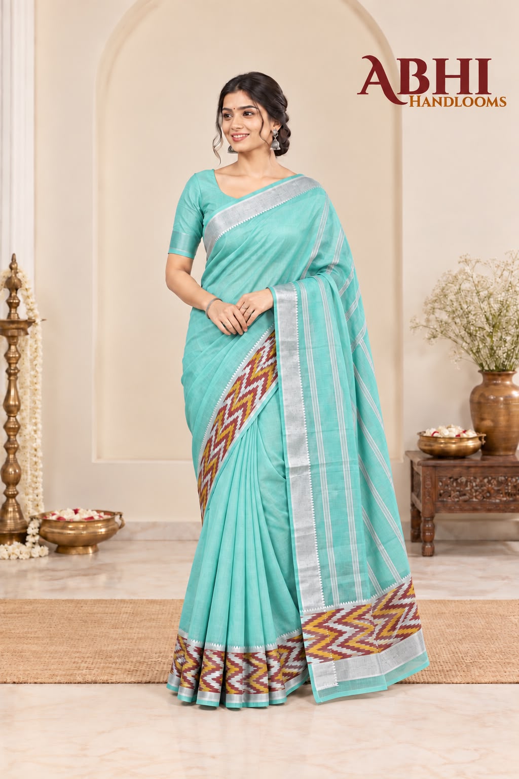 Mangalagiri Pattu Pochampalli Border Saree