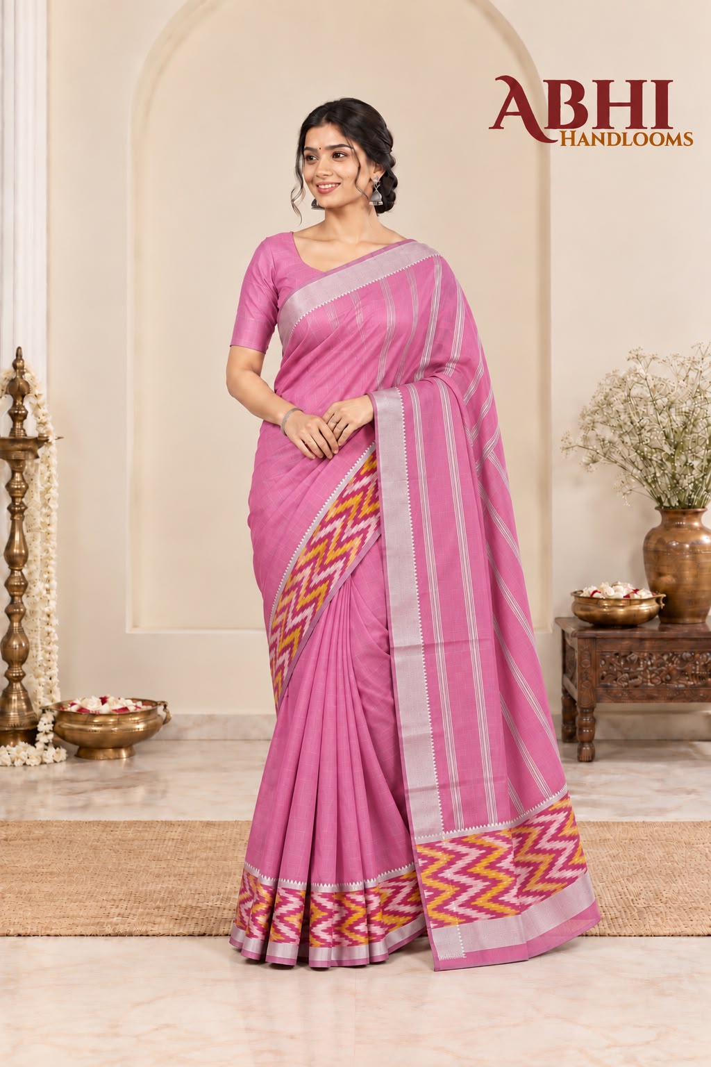 Mangalagiri Pattu Pochampalli Border Sarees