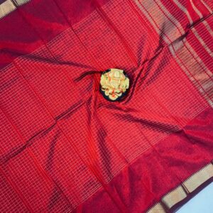 Mangalagiri Pattu Middle Checks Saree
