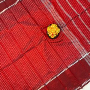 Mangalagiri Pattu Double Temple Checks Saree