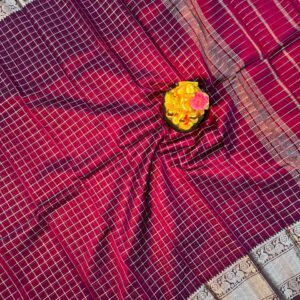 Mangalagiri Pattu Nemali Border Checks Sarees