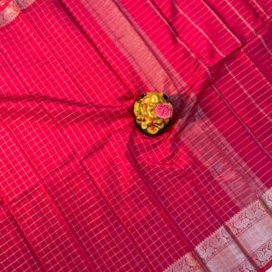 Mangalagiri Pattu Nemali Border Checks Sarees