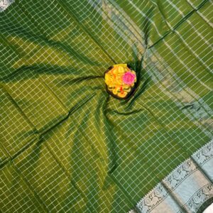 Mangalagiri Pattu Nemali Border Checks Sarees