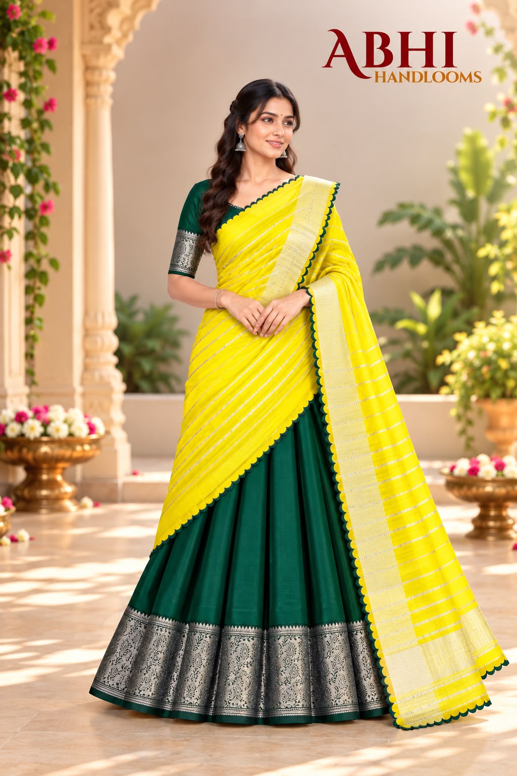 Mangalagiri Pattu Half Sarees